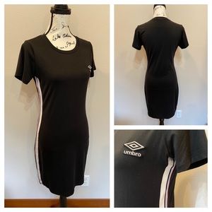 T Shirt Knit Tee Dress Comfy Short Sleeve Athletic Stripe Travel Casual sz Small